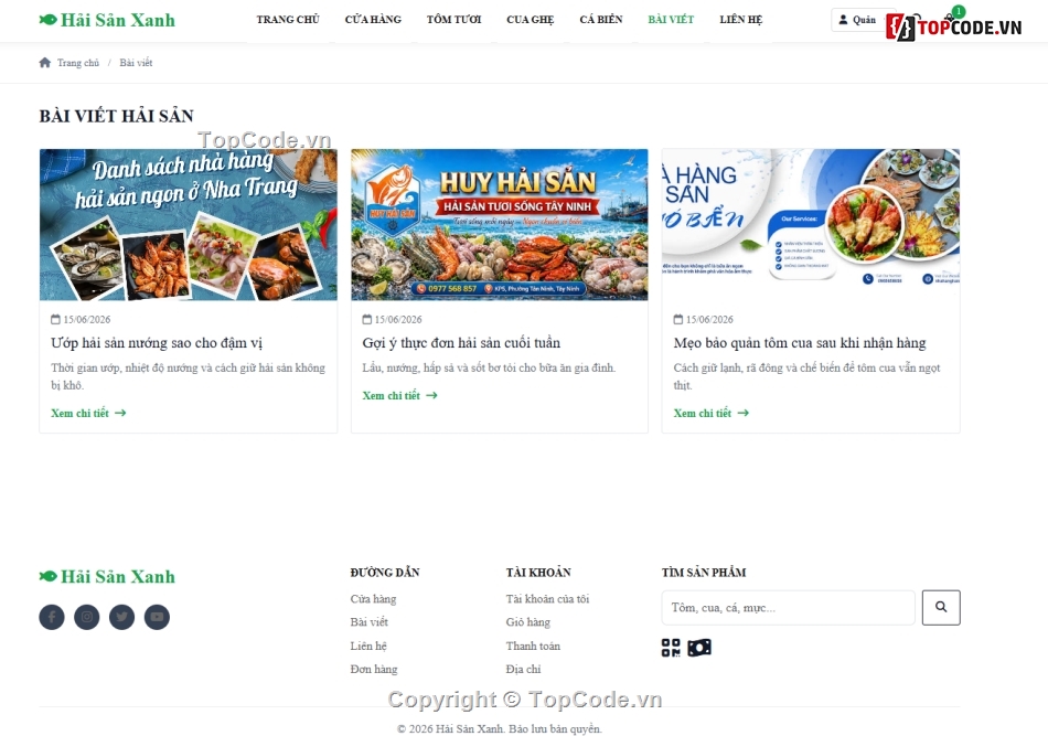 hải sản tươi sống,bán website,bán web